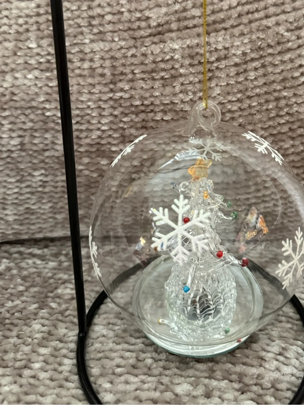 Color Changing Tree In Glass Dome Christmas Ornament 5